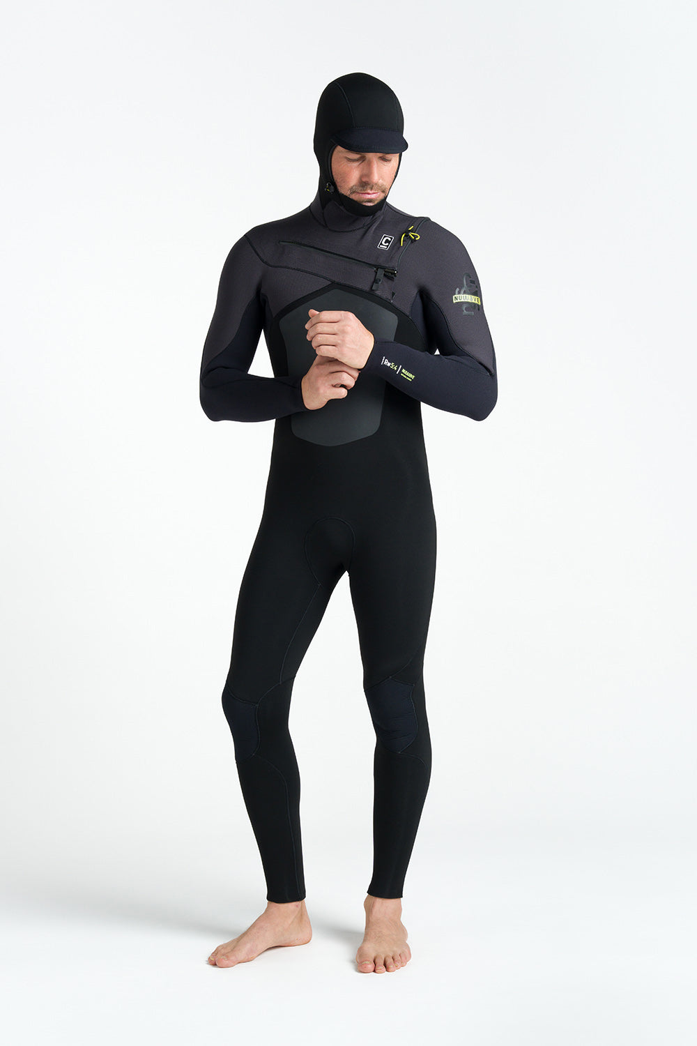 C-Skins NuWave Rewired 5/4 Hooded Wetsuit - Black/Lime