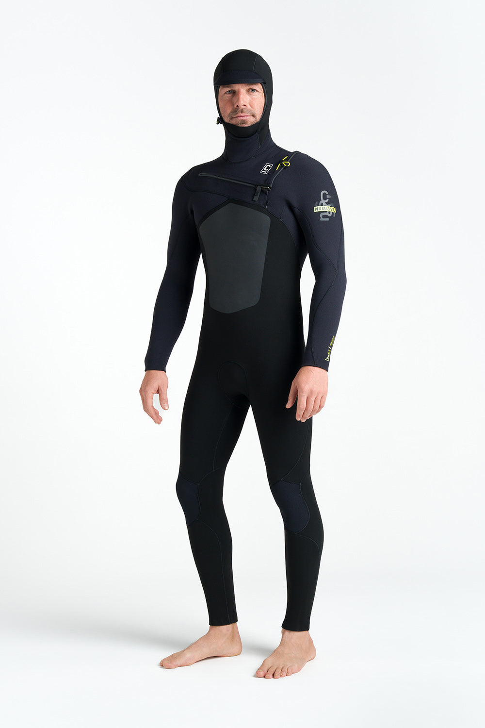 C-Skins NuWave Rewired 6/4 Hooded Wetsuit - Black/Lime