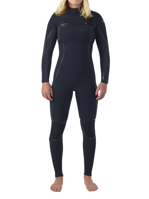 O'Neill Womens Hyperfreak Fire 5/4+ Chest Zip Winter Wetsuit - Black