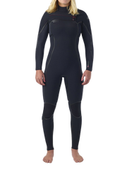 O'Neill Womens Hyperfreak Fire 5/4+ Chest Zip Winter Wetsuit - Black