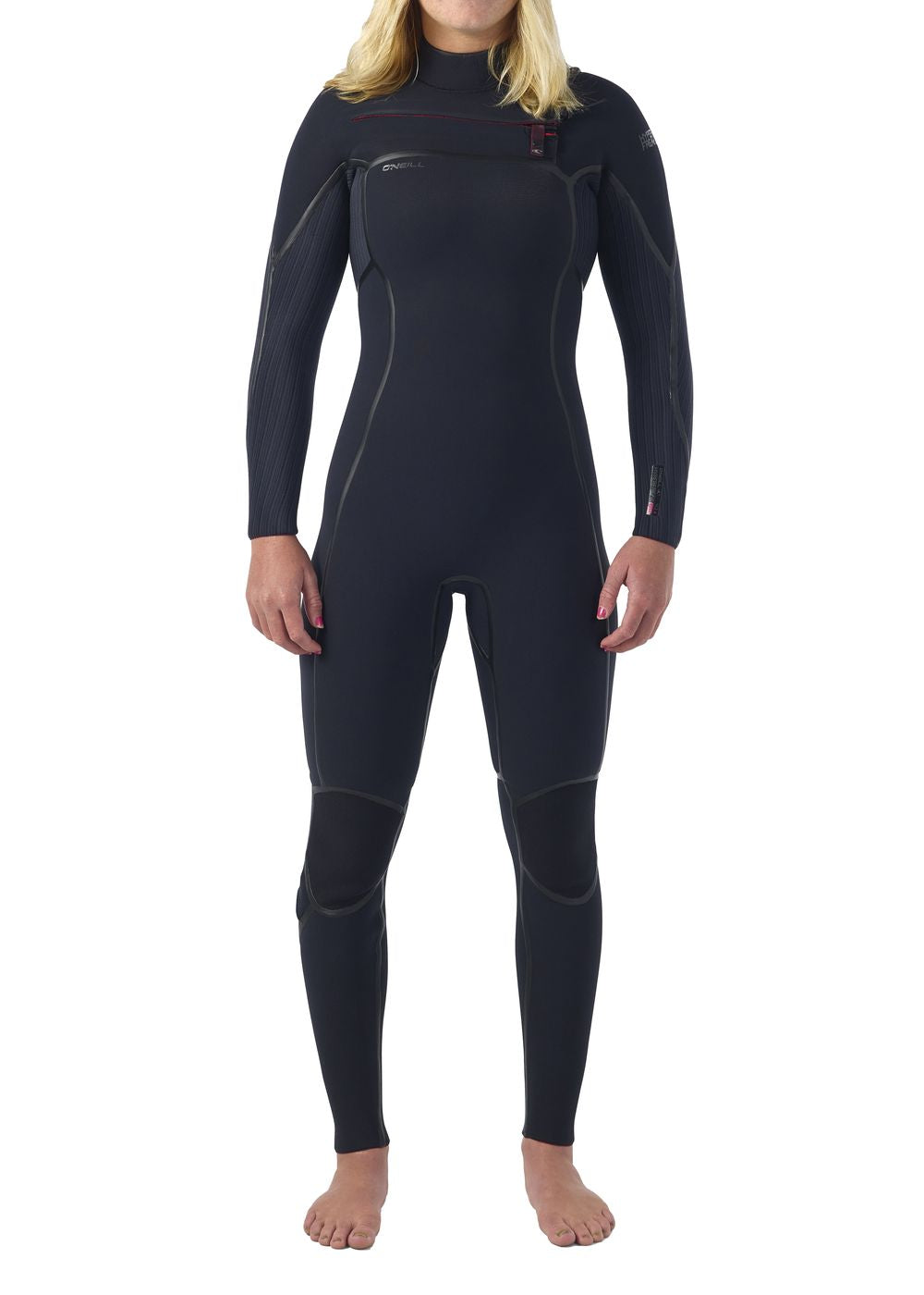 O'Neill Womens Hyperfreak Fire 5/4+ Chest Zip Winter Wetsuit - Black