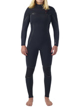 O'Neill Womens Hyperfreak Fire 5/4+ Chest Zip Winter Wetsuit - Black