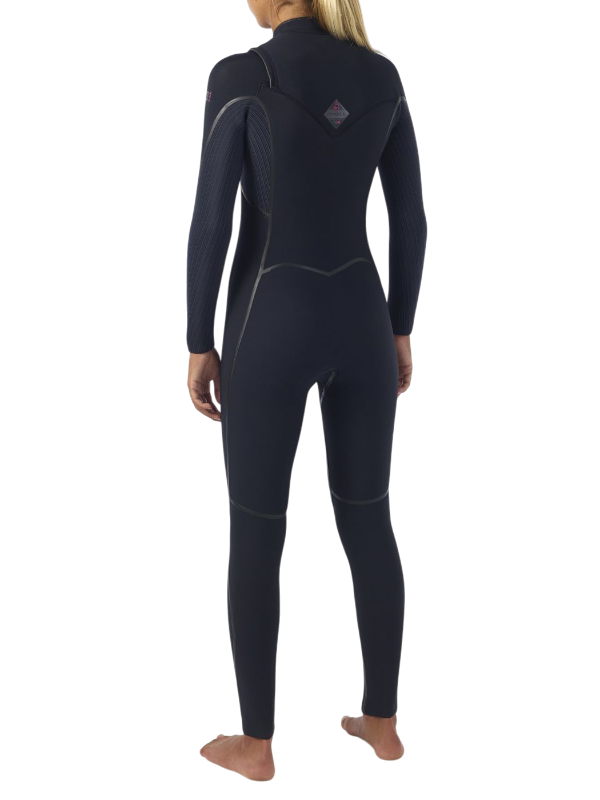 O'Neill Womens Hyperfreak Fire 5/4+ Chest Zip Winter Wetsuit - Black