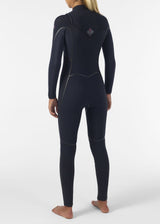 O'Neill Womens Hyperfreak Fire 5/4+ Chest Zip Winter Wetsuit - Black