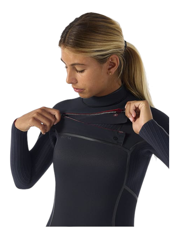 O'Neill Womens Hyperfreak Fire 5/4+ Chest Zip Winter Wetsuit - Black