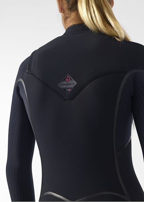 O'Neill Womens Hyperfreak Fire 5/4+ Chest Zip Winter Wetsuit - Black