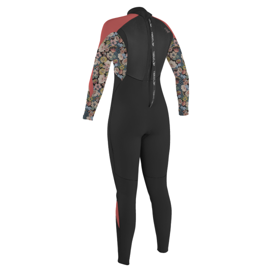 O'Neill Girls Epic 5/4 Wetsuit - Black/Twiggy/Tea Rose-Kids Wetsuits-troggs.com