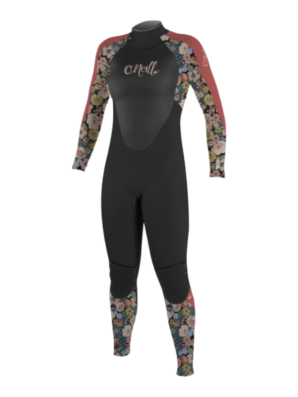 O'Neill Girls Epic 5/4 Wetsuit - Black/Twiggy/Tea Rose