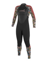 O'Neill Girls Epic 5/4 Wetsuit - Black/Twiggy/Tea Rose