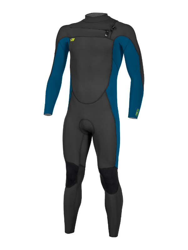 O'Neill Junior Ninja 5/4 Chest Zip Wetsuit - Black/UltraBlue