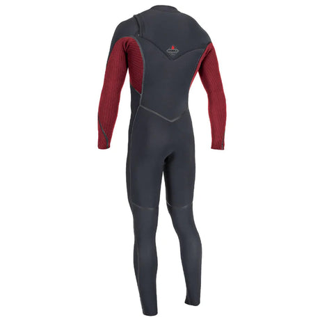 O'Neill Mens Hyperfreak Fire 5/4+ Chest Zip Wetsuit - Black/ DKRed-Mens Wetsuits-troggs.com