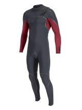 O'Neill Mens Hyperfreak Fire 5/4+ Chest Zip Wetsuit - Black/ DKRed