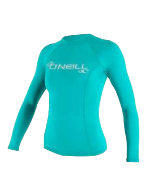 O'Neill Womens Basic Skins L/S Rash Vest - Light Aqua