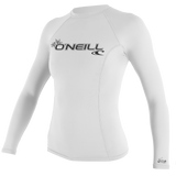 O'Neill Womens Basic Skins L/S Rash Vest - White-Rash Vests & Thermal Vests-troggs.com