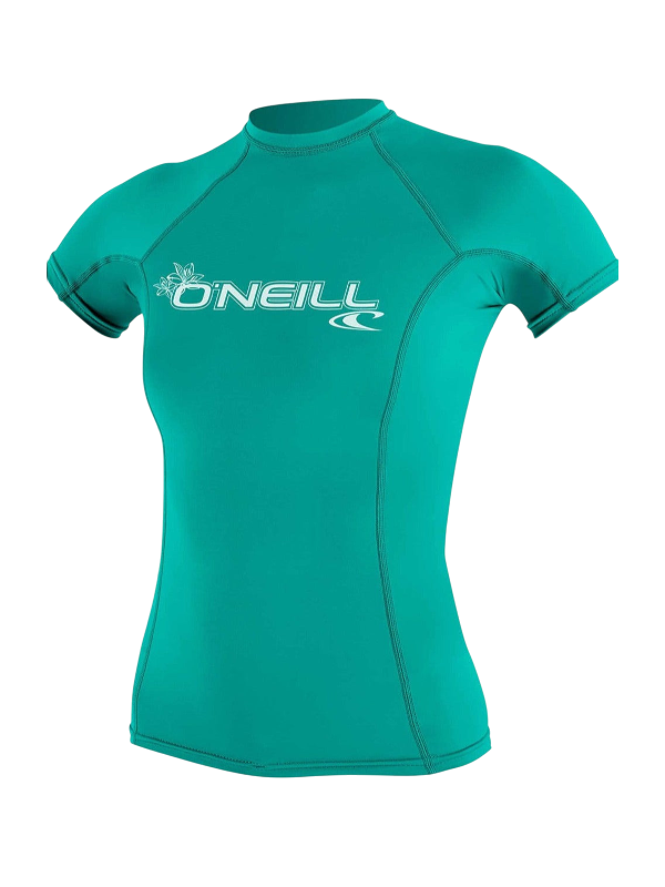 O'Neill Womens Basic Skins S/S Rash Vest - Light Aqua