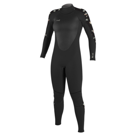 O'Neill Womens Epic 5/4 Wetsuit - Black/Cindy Daisy-Womens Wetsuits-troggs.com