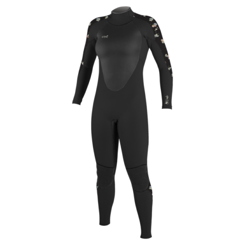 O'Neill Womens Epic 5/4 Wetsuit - Black/Cindy Daisy-Womens Wetsuits-troggs.com