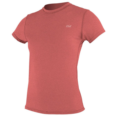 O'Neill Womens Premium Skins S/S Rash Vest - Tea Rose-Rash Vests & Thermal Vests-troggs.com