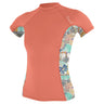 O'Neill Womens Sideprint S/S Rash Vest-Rash Vests & Thermal Vests-troggs.com