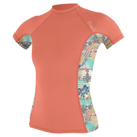 O'Neill Womens Sideprint S/S Rash Vest-Rash Vests & Thermal Vests-troggs.com