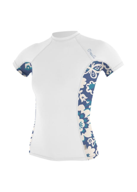 O'Neill Womens Sideprint S/S Rash Vest-Rash Vests & Thermal Vests-troggs.com