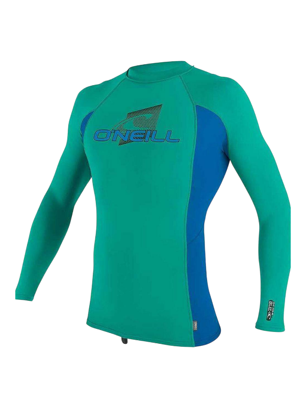 O'Neill Youth Premium Skins L/S Rash Vest - Baltic Green/Ocean