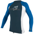 O'Neill Youth Premium Skins L/S Rash Vest - Cadet Blue/White/Ocean-Rash Vests & Thermal Vests-troggs.com