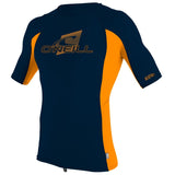 O'Neill Youth Premium Skins S/S Rash Vest - Abyss/Blaze/Abyss-Rash Vests & Thermal Vests-troggs.com