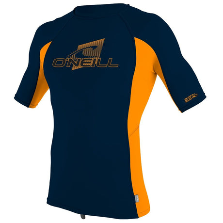 O'Neill Youth Premium Skins S/S Rash Vest - Abyss/Blaze/Abyss-Rash Vests & Thermal Vests-troggs.com