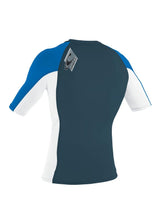 O'Neill Youth Premium Skins S/S Rash Vest - Cadet Blue/White/Ocean-Rash Vests & Thermal Vests-troggs.com