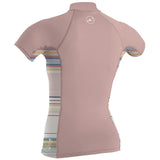 O'Neill Youth Premium Skins S/S Turtleneck Rash Vest - Peony/Baja Stripe/Peony-Rash Vests & Thermal Vests-troggs.com