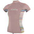 O'Neill Youth Premium Skins S/S Turtleneck Rash Vest - Peony/Baja Stripe/Peony-Rash Vests & Thermal Vests-troggs.com