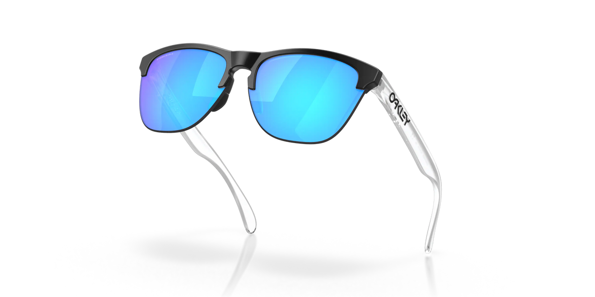 Oakley Frogskins Lite - Matte Black/Matte Clear Frame with Prizm Sapphire Lens-Sunglasses-troggs.com