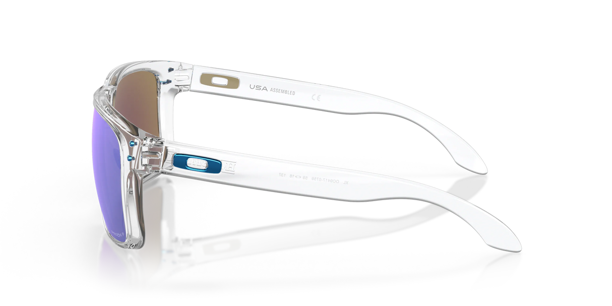 Oakley Holbrook XL - Polished Clear Frame with Prizm Sapphire Irid Polarised Lens-Sunglasses-troggs.com