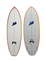 Lost Puddle Jumper Futures 5 Fins Orange Yellow Fade Rails Blue Logo