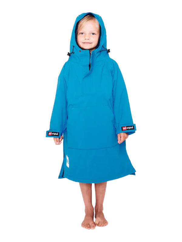 Red Original Change Kids Poncho Half-Zip Long Sleeve - Marine