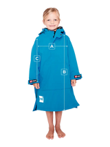 Red Original Change Kids Poncho Half-Zip Long Sleeve - Marine