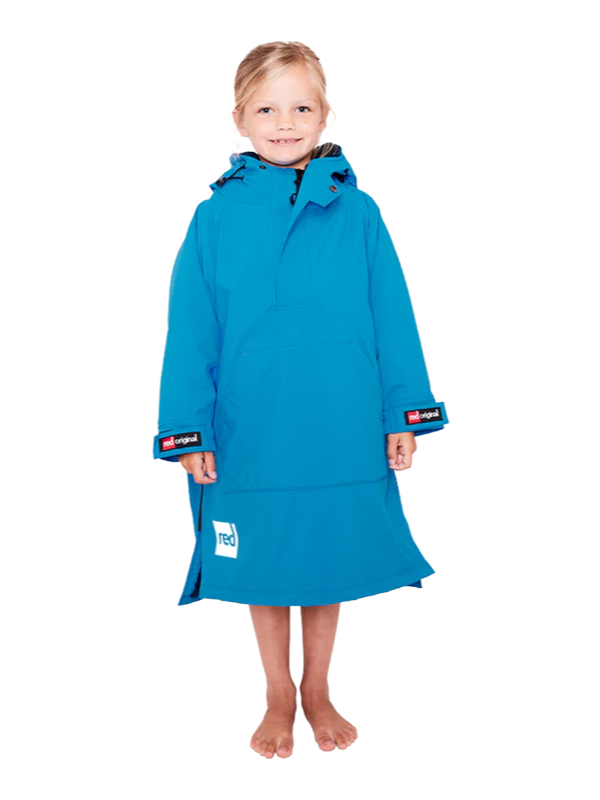 Red Original Change Kids Poncho Half-Zip Long Sleeve - Marine