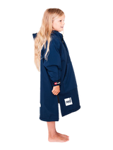Red Original Change Kids Poncho Half-Zip Long Sleeve - Navy