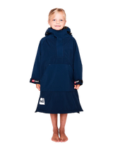 Red Original Change Kids Poncho Half-Zip Long Sleeve - Navy