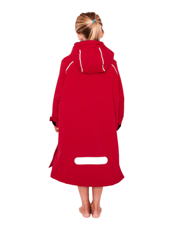 Red Original Change Kids Poncho Half-Zip Long Sleeve - Red