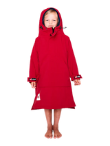 Red Original Change Kids Poncho Half-Zip Long Sleeve - Red