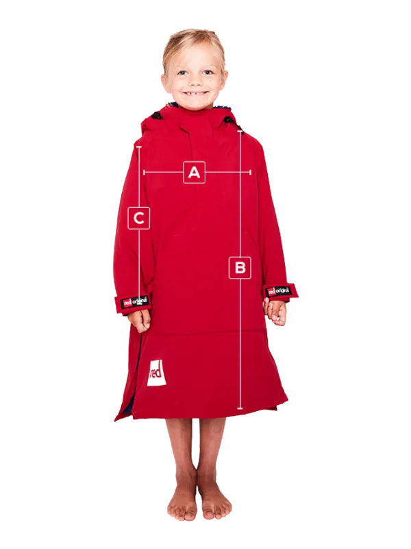 Red Original Change Kids Poncho Half-Zip Long Sleeve - Red