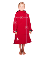 Red Original Change Jacket Kids Half-Zip Long Sleeve - Red-Changing Robes-troggs.com