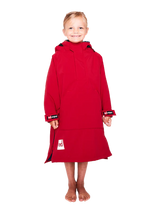 Red Original Change Kids Poncho Half-Zip Long Sleeve - Red