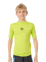 Rip Curl Boys Corp S/S Rash Vest - Lime