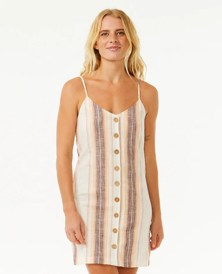 Rip Curl Classic Stripe Button Up Dress - Multicolour-Womens clothing-troggs.com