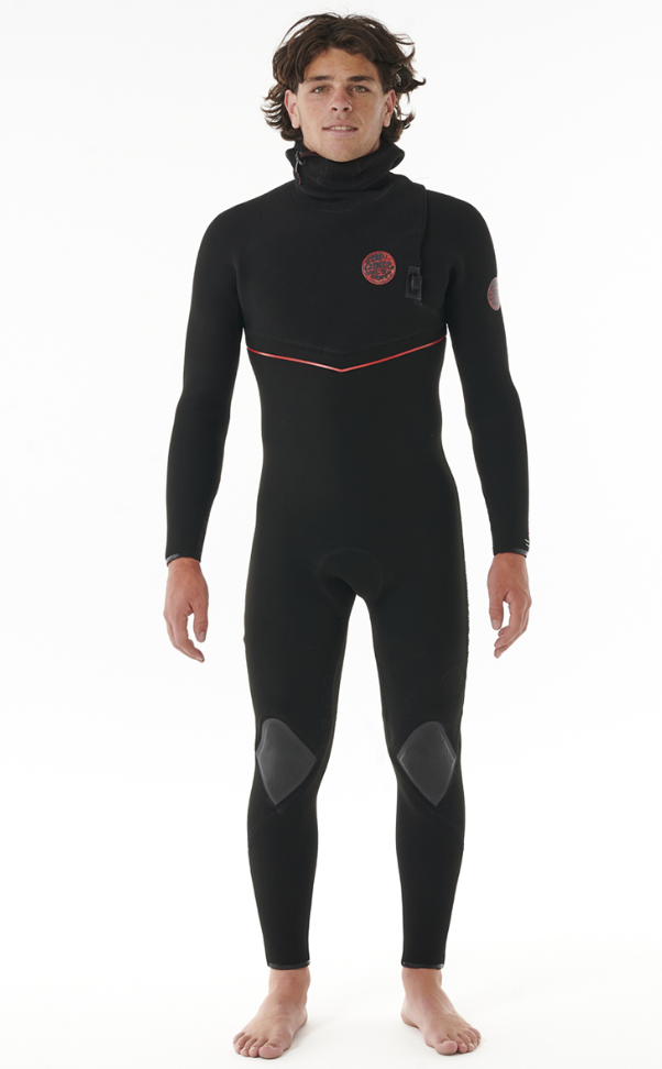 Rip Curl Flashbomb Fusion 5/4 Hooded Zip Free Wetsuit - Black-Mens Wetsuits-troggs.com