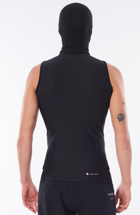 Rip Curl Flashbomb Polypro Hooded Vest - Black-Wetsuits-troggs.com