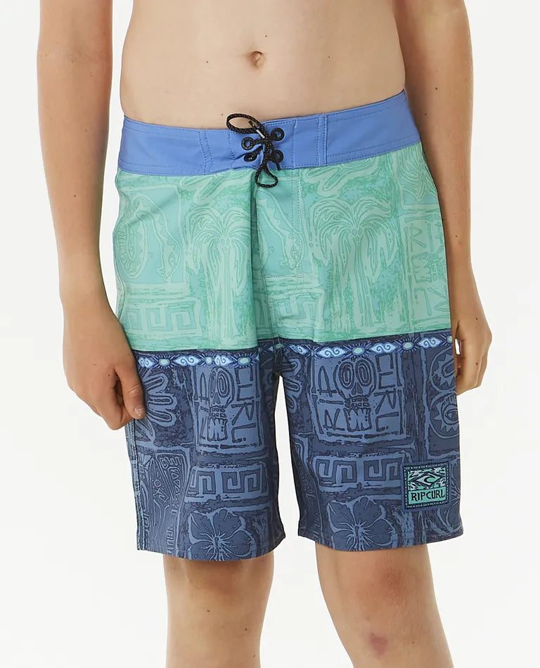 Rip Curl Lost Island Mirage Boys Boardshort Aqua troggs
